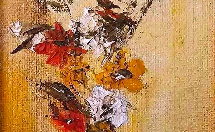Bouquet original toile verticale d'Andréa