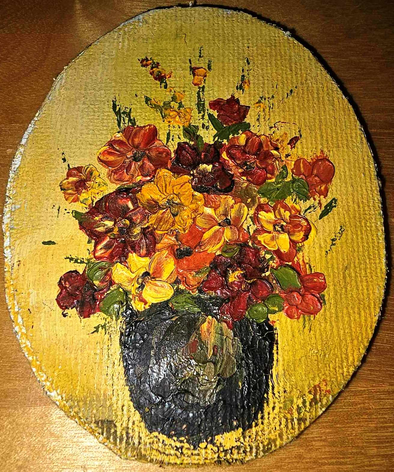 Bouquet sur toile ovale 2
