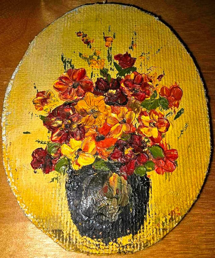 Bouquet sur toile ovale 2